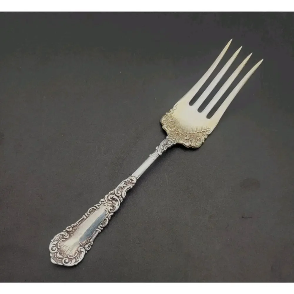 Antique Silverplate Wm ROGERS YALE 1894 Small Meat Serving Fork Mono